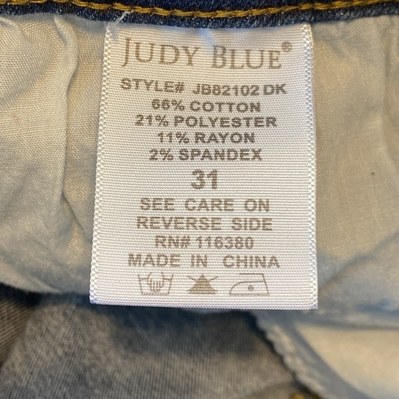 Judy Blue Lis Angeles Relaxed Fit Ankle Hi Rise Distress Jeans Size 31 x 26” - Picture 8 of 14